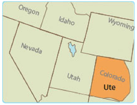 Mappa dei
                nativi americani Ute