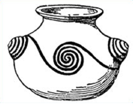 "USA" nativi americani
                Pueblo, vaso di argilla, disegno