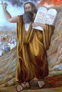Patriarch Moses with written tablets,
a painting with much fantasy without any
confirmation by archaeological findings Patriarch Moses with written tablets, a
painting with much fantasy without any
confirmation by archaeological findings