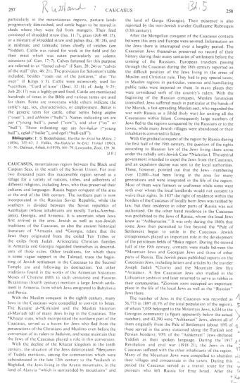 Encyclopaedia Judaica: Caucasus, vol. 5
                            col. 257-258