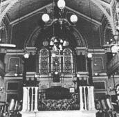 Kneseth Elijah Synagogue in Bombay (1888),
                        interior