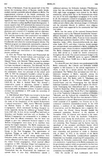 Encyclopaedia Judaica (1971): Berlin, vol. 4,
                      col. 645-646