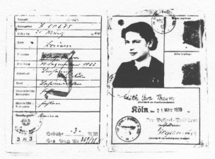 Encyclopaedia Judaica (1971): Cologne, vol. 5,
                  col. 742. A Jewish identity card issued in Cologne in
                  1939, stamped with the letter "J".
                  Jerusalem, Yad Vashem Archives