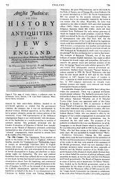Encyclopaedia Judaica: Jews in England,
                            vol.6, col. 755-756