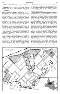 Encyclopaedia Judaica (1971): Bialystok,
                        vol. 4, col. 805-806