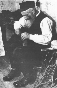 Encyclopaedia Judaica (1971): Poland, vol.
                        13, col. 746. [[Jewish shoemaker]]. Jewish types
                        in Poland between World War In and World War II.
                        Courtesy YIVO, New York