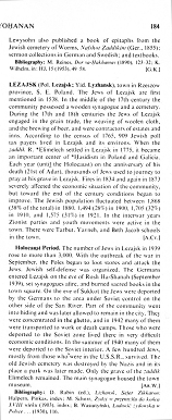 Encyclopaedia Judaica (1971): Lezajsk
                        (Lyshansk)