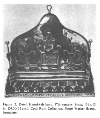 Encyclopaedia Judaica: Netherlands, vol.12,
col.976: Dutch hanukkha lamp Encyclopaedia
Judaica: Netherlands, vol.12, col.976: Dutch hanukkha
lamp
