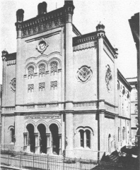 The Great Synagogue of Zagreb, Yugoslavia, built
                  1867 destroyed by the Nazis in 1941. Courtesy Jacob
                  Altaras, Giessen, Germany