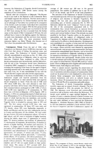 Encyclopaedia Judaica (1971): Yugoslavia, vol.
                    16, col. 881-882