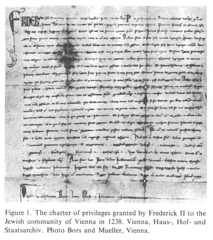 Encyclopaedia Judaica: Vienna, vol.16, col.125,
                  privileges of 1238