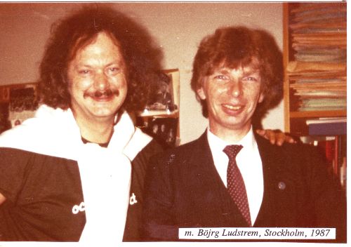Jurij Below mit Bj�rg Lundstrem,
              Stockholm 1987, der Chefredakteur von Dagens Nyheter (JB)