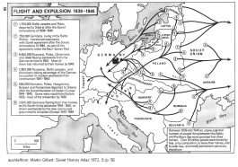 Carte de Martin Gilbert sur les d�portations et des
                mouvements d'exodes en Europe de l'est 1939-1945