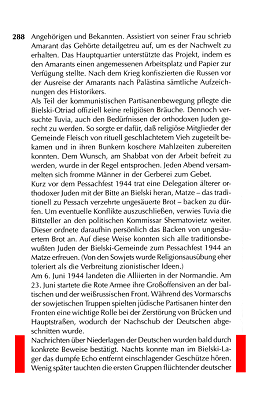 Nechama Tec: Buch:
Bewaffneter Widerstand, S. 288 Nechama Tec: Buch: Bewaffneter
Widerstand, S. 288