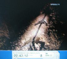 Abschussrampenbunker Mimoyecques 07,
                          Pumpleitungssystem im schr�gen Stollen