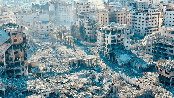 Gazastreifen 17.10.2023:
                bombardiert von Zion-IL-Armeebomben