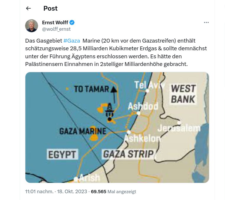 Gazastreifen am
                      20.10.2023: hat Gasfeld vor der Haust�r - und
                      scheinbar geht es im Krieg um dieses neu entdeckte
                      Gasfeld