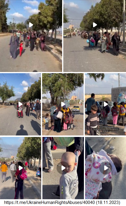 Hungermarsch von Gaza City-KZ nach
                S�d-Gazastreifen-KZ am 18.11.2023 - 15:54h