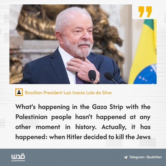 Brasilien gegen Nazi-Israel am 18.2.2024 - 13:38h:
                Pr�sident Lula sagt klar: Netanjahu=Hitler