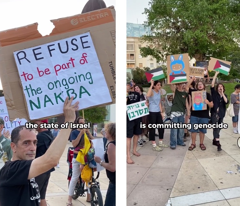 Foto aus Tel Aviv zum Aufhängen: "Der
Staat Israel begeht hier einen Völkermord."
"The state of Israel is committing genocide"
Link: https://t.me/standpunktgequake/199669 Quelle:
https://www.facebook.com/reel/760180826542613/ Foto aus Tel Aviv zum Aufhängen: "Der Staat
Israel begeht hier einen Völkermord." "The
state of Israel is committing genocide" Link:
https://t.me/standpunktgequake/199669 Quelle:
https://www.facebook.com/reel/760180826542613/