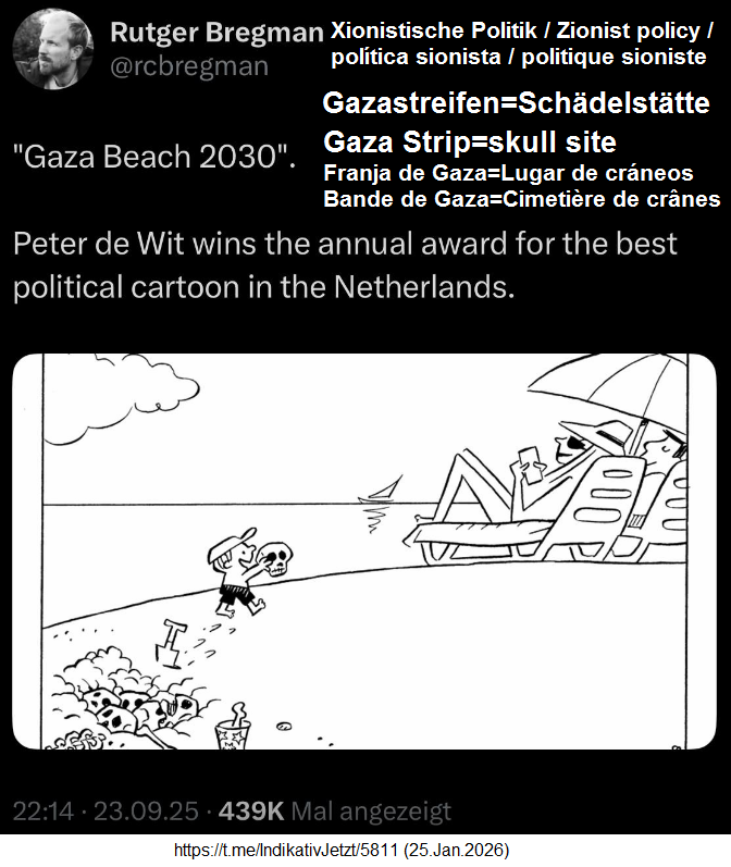25.1.2026: WIE der Gazastreifen-Strand aussehen
wird: eine Schädelstätte 25.1.2026: WIE der
Gazastreifen-Strand aussehen wird: eine Schädelstätte
