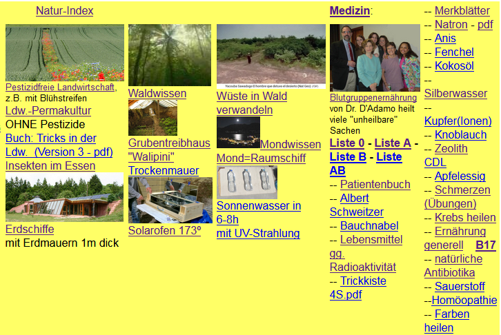 Mutter-Erde-Links mit
                Tricks von Mutter Erde - Webseite www.med-etc.com