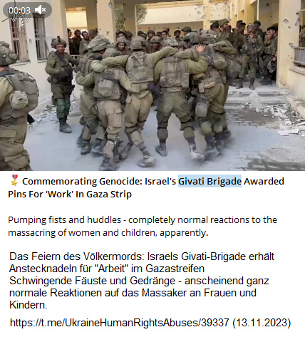 Gaza
                City 13.11.2023: J�dische Nazisoldaten besingen ihr
                Massaker gegen Pal�stinenser - denken ist nicht
                Willkommen