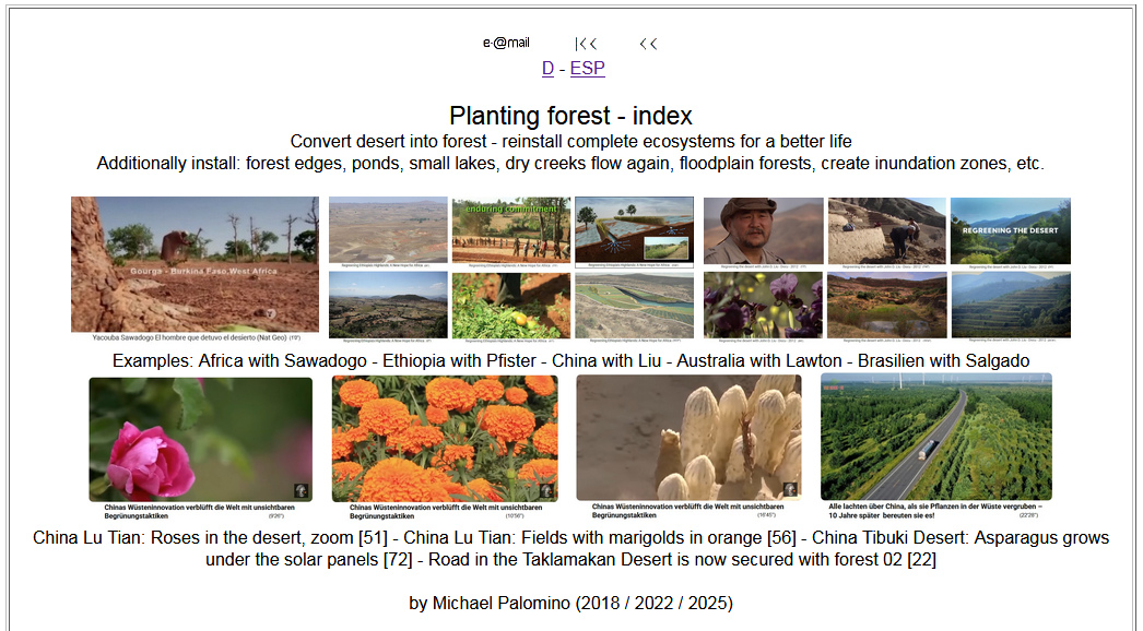 Web site: turn desert into forest and land