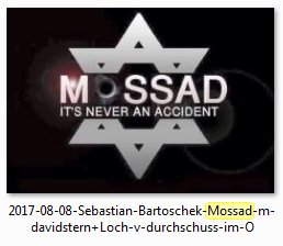 Logo of criminal Zionist Mossad shooting
through the "o" - Aug 8, 2017 Logo of
criminal Zionist Mossad shooting through the
"o" - Aug 8, 2017