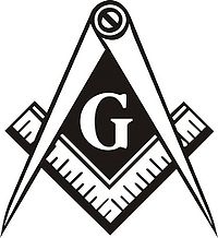 Das
                      Symbol der Freimaurerei, ein Zirkel mit einem
                      rechten Winkelmass