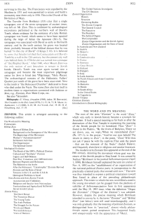 Encyclopaedia Judaica (1971): Zionism, vol.
                        16, col. 1031-1032