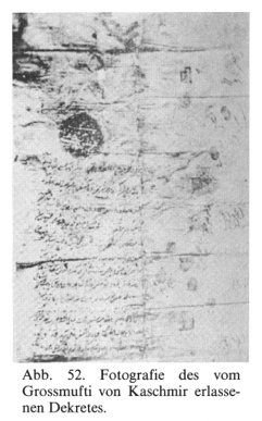 Das
                Dekret der f�nf Muftis zum Jesusgrab, ausgestellt im
                Jahre 1766