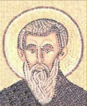 El
                  ap�stol Pablo de fantas�a, retrato de fantas�a como un
                  griego con aureola celestial en un mosaico