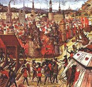 Cruzadas sat�nicas de
                                cristianos de fantas�a contra musulmanes
                                de fantas�a, ocupaci�n de Jerusal�n,
                                ilustraci�n