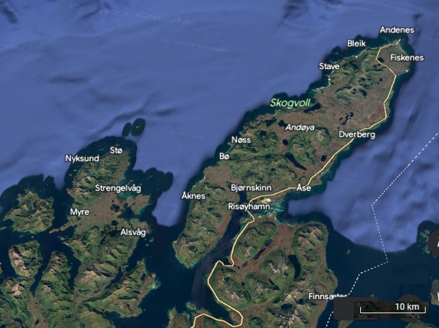 Insel �md (And�ya auf Google Earth