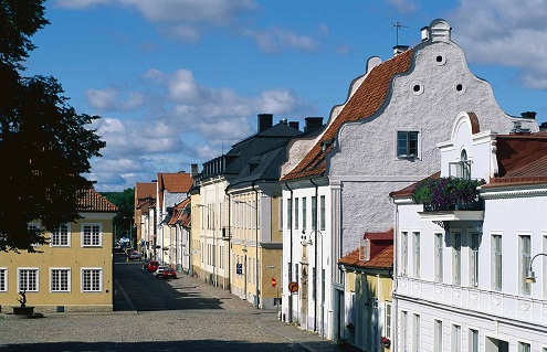 Sweden coastal town of Kalmar: old town
                    street