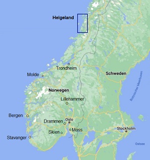 Map 22: South of Norway with
                    Trondheim and Helgeland