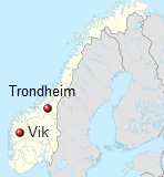 Karte 11: Norwegen mit Trondheim und Vik