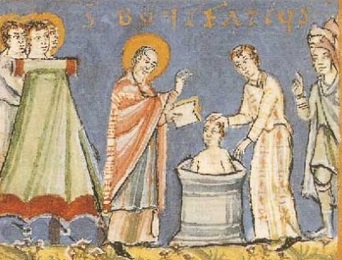 Der Jesus-Fantasie-Bonifatius mit
                    falschem Heiligenschein wurde in Mittelfriedland
                    umgebracht - er hatte zu viel von der germanischen
                    G�tterwelt zerst�rt