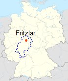 Karte des 4R mit Hessen mit Fritzlar