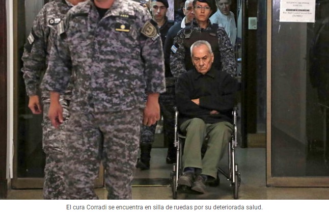 Caso Kumiko: El cura
                          Corradi se encuentra en silla de ruedas por su
                          deteriorada salud.