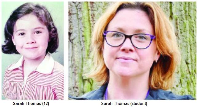 Sarah
              Thomas (12) und als Studentin