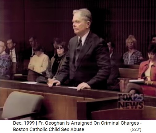 Criminal pedophile ex priest Geoghan
                in the court hall in 1999