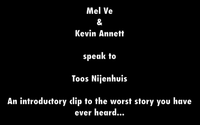 Text panel: Reporters Mel Ve and Kevin Annett