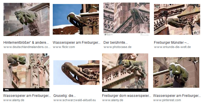 Waterspout cathedral
                  Freiburg im Breisgau: Boy with open ass on the roof of
                  the cathedral (German: "M�nster")