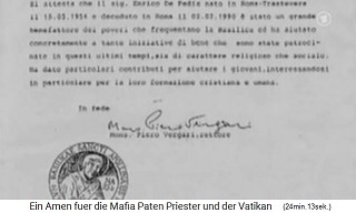 Brief von Vergali, Enrico
                    de Pedis sei ein Wohlt�ter der Armen