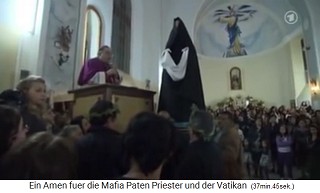 San Luca, Bischof
                    Morosini mit der [Fantasie]-Madonnafigur