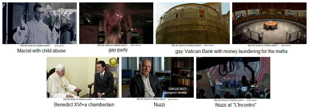 Child
                    abuser priest Maciel+gay party at Vatican+Vatican
                    Bank with money laundering for the
                    mafia+investigative journalist Nuzzi