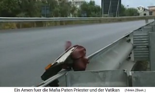 Palermo: The site of the bombing of Falcone in
                    1992 - a mark on the guardrail in 1993