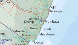 Karte:
                    Position von Mombasa, Kenia